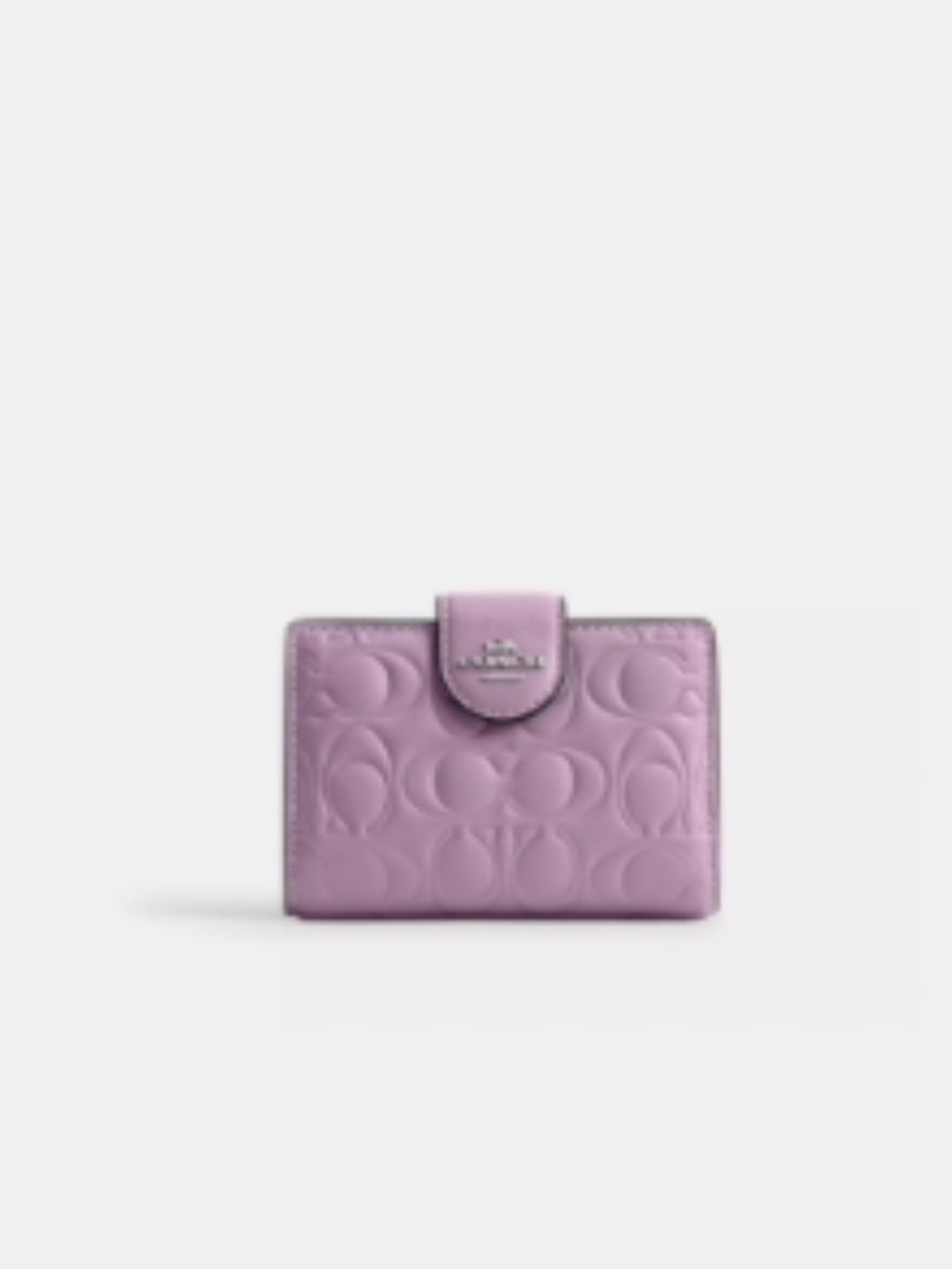 Coach Lavender Signature Leather Medium Corner Zip Wallet